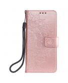 Shop4 - Samsung Galaxy S21 Plus Hoesje - Wallet Case Mandala Patroon Rosé Goud