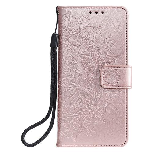 Shop4 - Samsung Galaxy S22 Hoesje - Wallet Case Mandala Patroon Rosé Goud