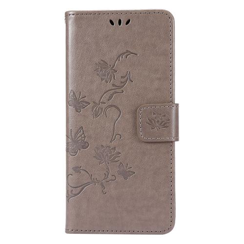 Shop4 - Samsung Galaxy S22 Hoesje - Wallet Case Vlinder Patroon Grijs