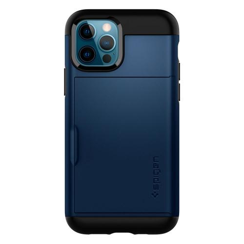 Spigen - iPhone 12 Pro Hoesje - Back Case Slim Armor Blauw